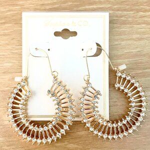 Brand New Boho Beaded Dangle Hoop Earrings